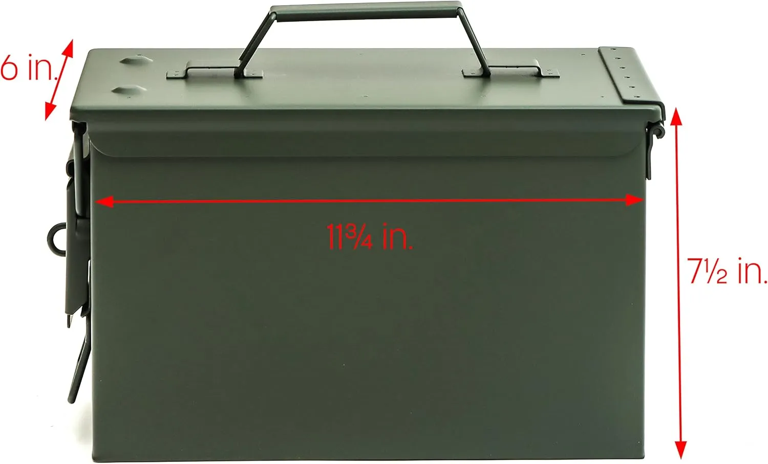 11.8" All Metal 50 Caliber Ammo Can with Installed Locking Hardware