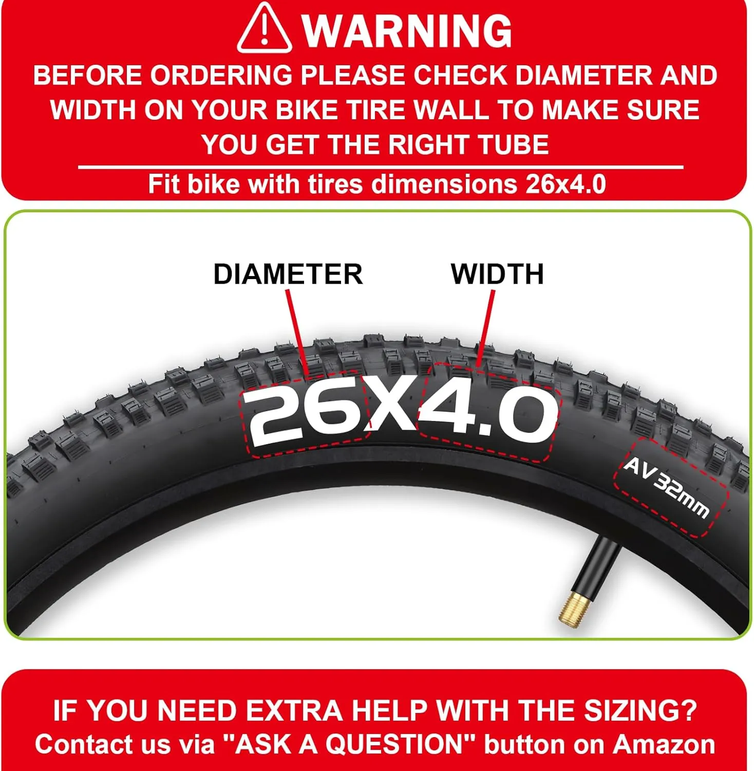 2 Pack 20"/26" x4.0 Fat Tire Tube, 20"/26" x3.5/4.0 E-Bike Bicycle Fat Tire Tubes AV Schrader Valve with 2 Tire Levers, 20"/26" x4 Bike Tube for 20/26 Inch Ebike Electric Bicycle Road Mountain