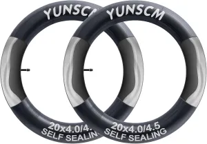 2-PCS 20x4 Self-Sealing Fat Bike Tubes 20 x 4.0/4.5 AV32mm Super Automatic Repair,Puncture Resistant Compatible with 20 x 4 20x4 1/4 20x4.50 Heavy Duty E-Bike Bicycle Tire Tubes Schrader Valve