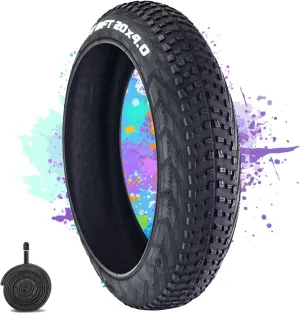 20" Bike Tire 100-406 20x4.0 Bike Tire - Fat Tire for Ebike MTB, Heavy Duty E-Bike Mountain Bike Tire, All-Terrain Directional Tread, High-Density Tire for Street & Trail Riding | 30 PSI