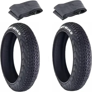 2pcs 20x4 Bike Tire | Fat Tire and Tubes for Ebike MTB | Heavy Duty High-Performance E-Bike Mountain Bike Tire | All-Terrain Directional Tread | High-Density Tire for Street & Trail Riding | 30 PSI
