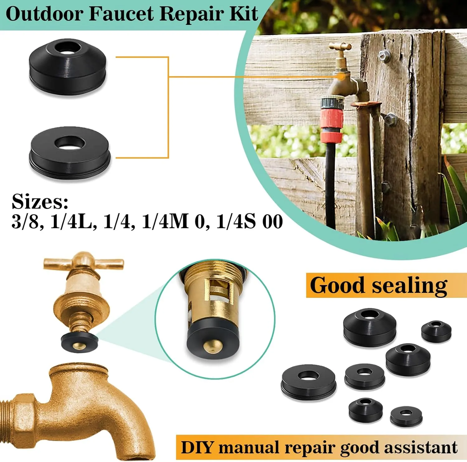 37 Size 1075 Pcs Faucet Washers & O-Rings Kit & Plumbing Gasket 3-in-1 Home Universal Rubber Washers Assortment Kit for Faucet Hose Spigot Plumbing Seal Repair with Pick Hook