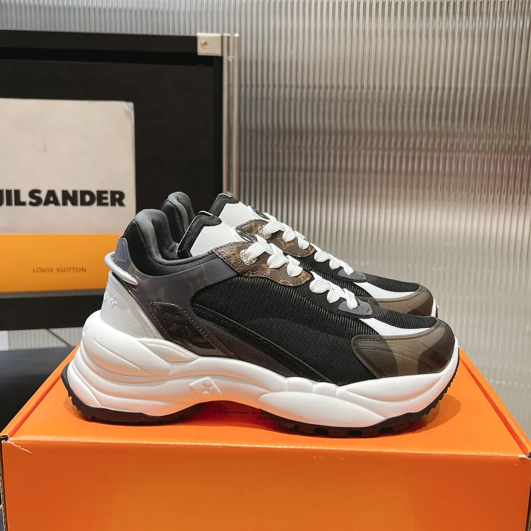 55 Louis Mesh Fabric All-weather Polyester Proactive support Sneaker Vuitton 50mm Run Black