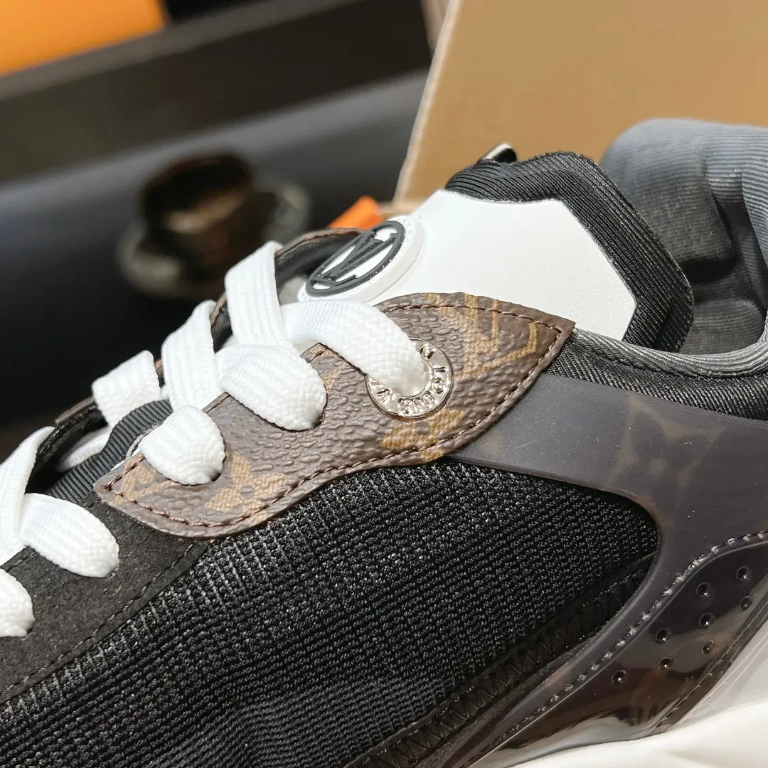 55 Louis Mesh Fabric All-weather Polyester Proactive support Sneaker Vuitton 50mm Run Black