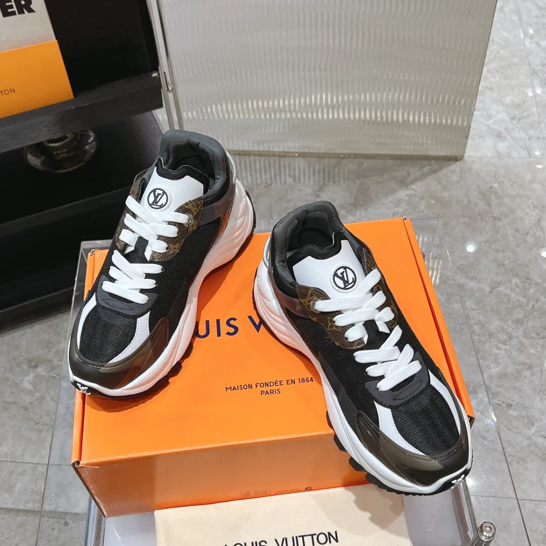 55 Louis Mesh Fabric All-weather Polyester Proactive support Sneaker Vuitton 50mm Run Black