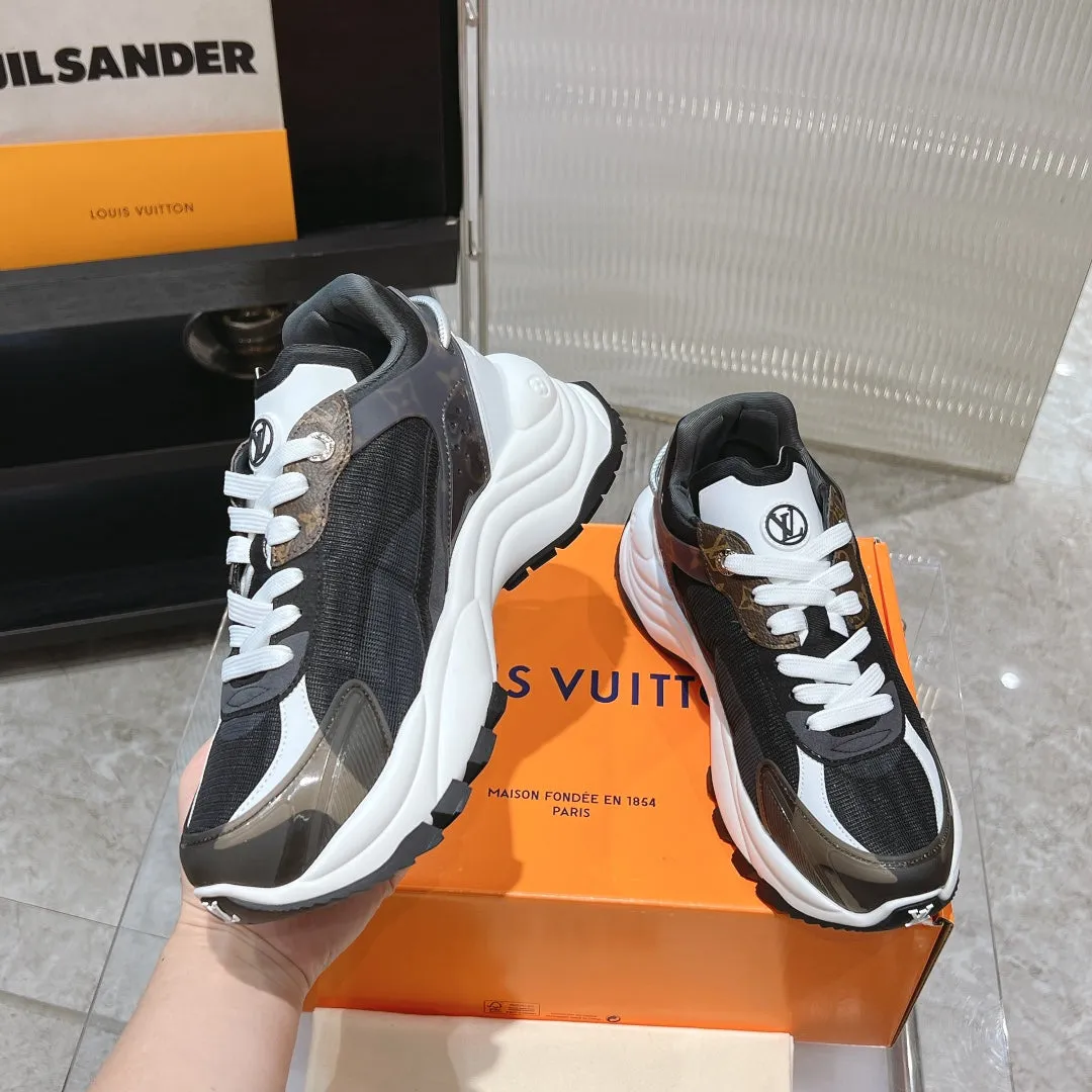55 Louis Mesh Fabric All-weather Polyester Proactive support Sneaker Vuitton 50mm Run Black