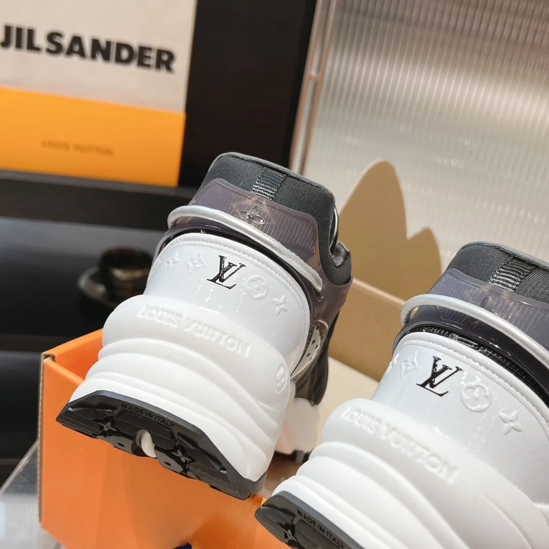 55 Louis Mesh Fabric All-weather Polyester Proactive support Sneaker Vuitton 50mm Run Black