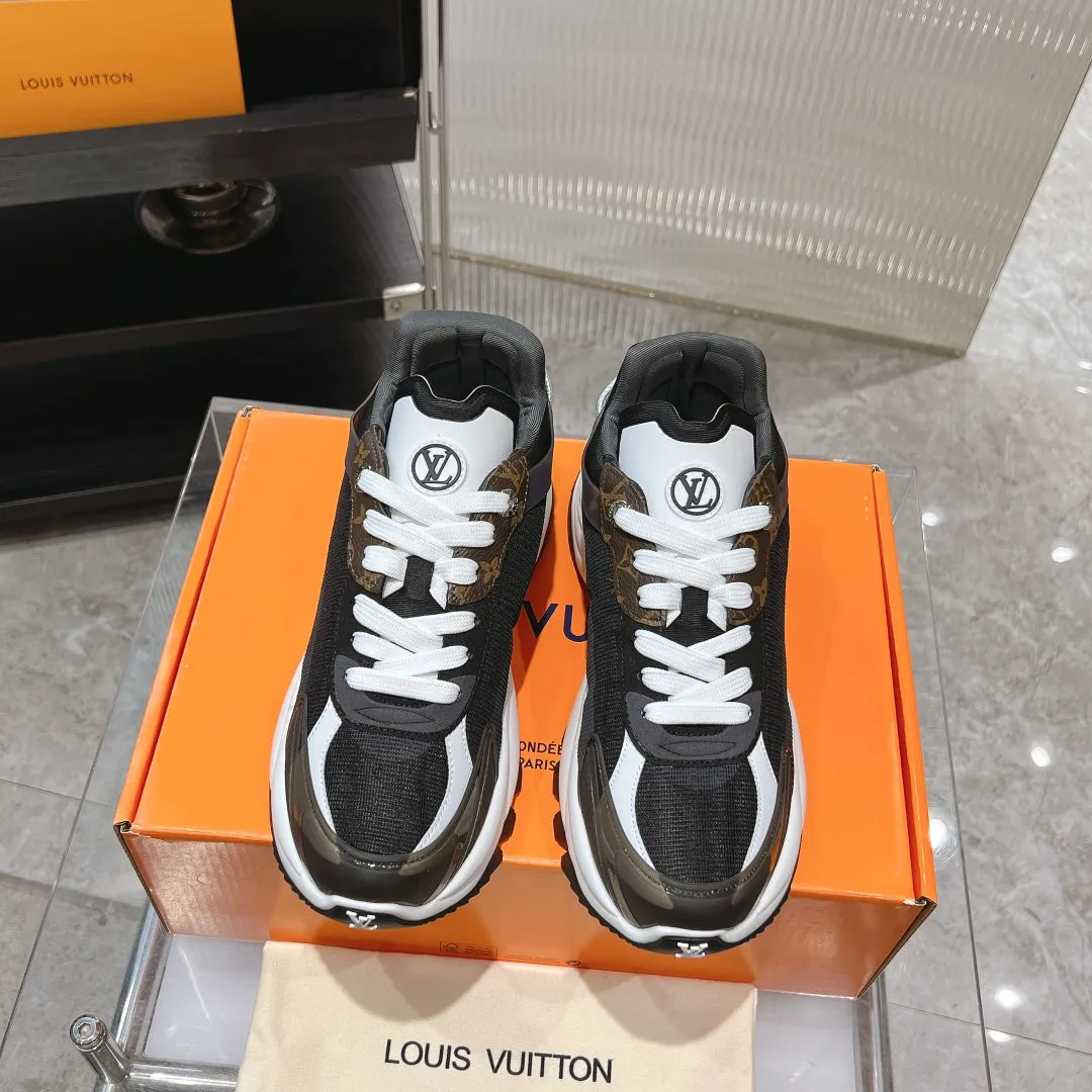 55 Louis Mesh Fabric All-weather Polyester Proactive support Sneaker Vuitton 50mm Run Black