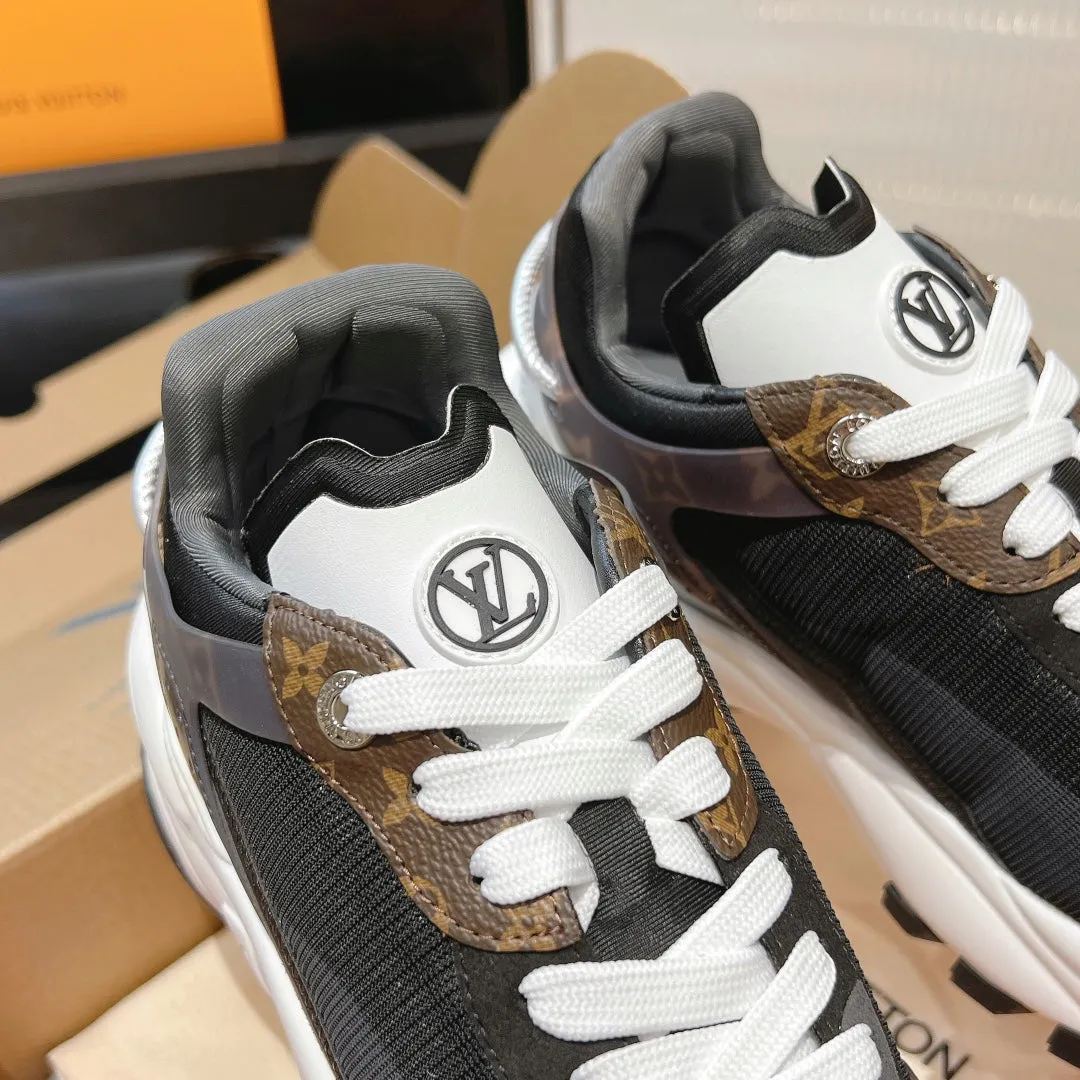 55 Louis Mesh Fabric All-weather Polyester Proactive support Sneaker Vuitton 50mm Run Black