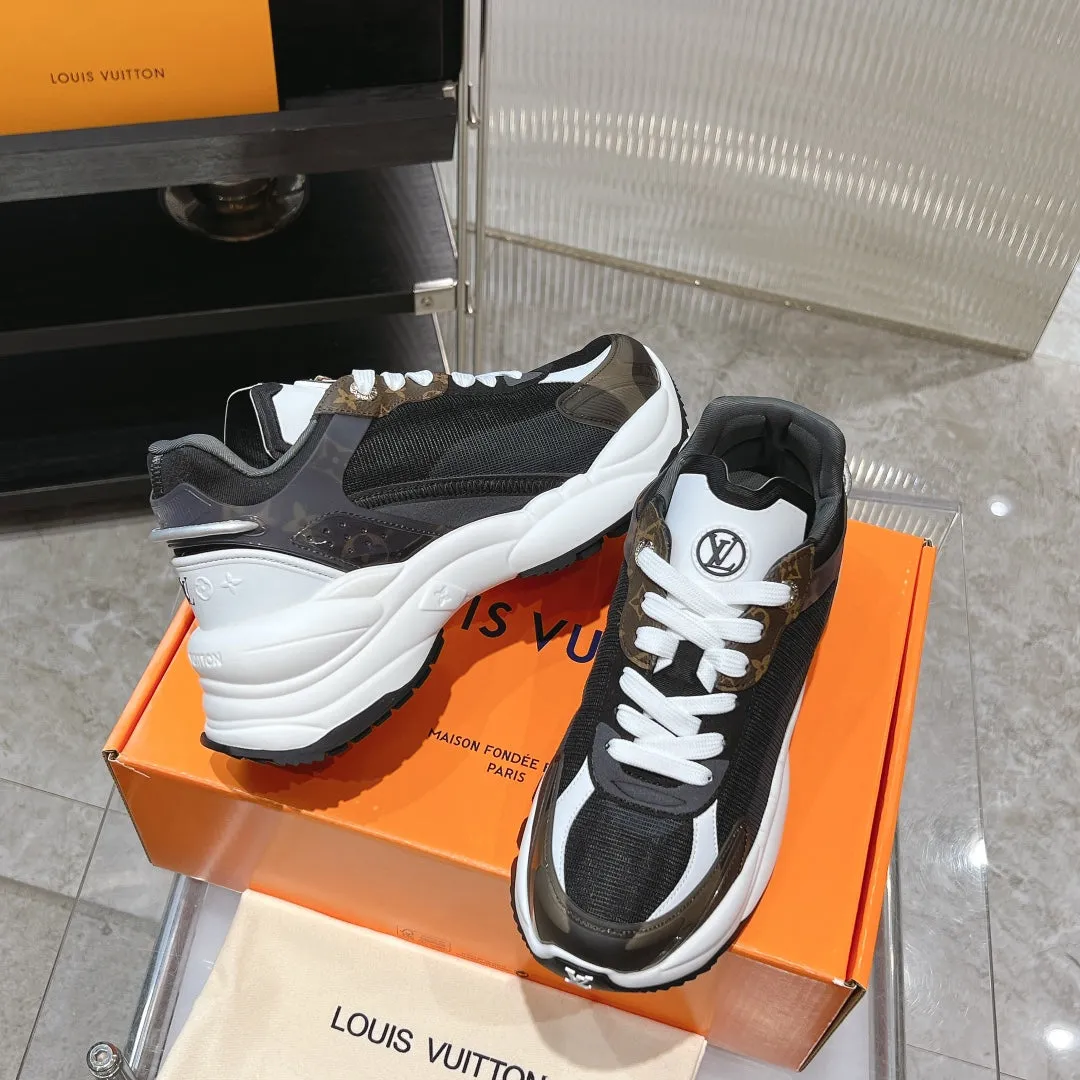 55 Louis Mesh Fabric All-weather Polyester Proactive support Sneaker Vuitton 50mm Run Black