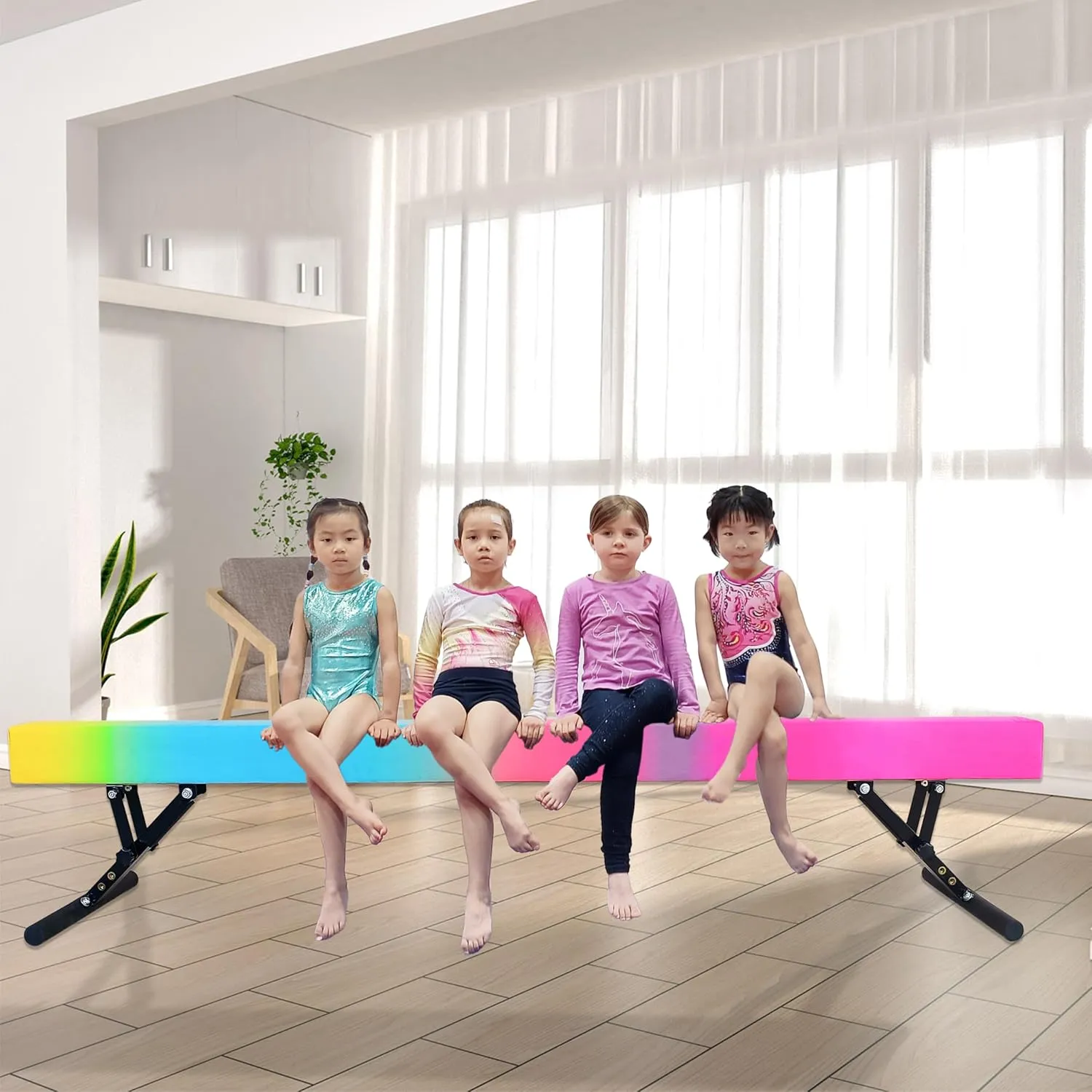 8FT Adjustable Balance Beam, Gymnastics Beam for Kids, High and Lower Gymnastic Training Beam for All Gymnastic Levels- Gymnastics Equipment for Teens at Home and Gym Use