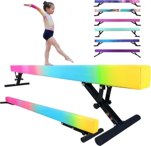 8FT Adjustable Balance Beam, Gymnastics Beam for Kids, High and Lower Gymnastic Training Beam for All Gymnastic Levels- Gymnastics Equipment for Teens at Home and Gym Use
