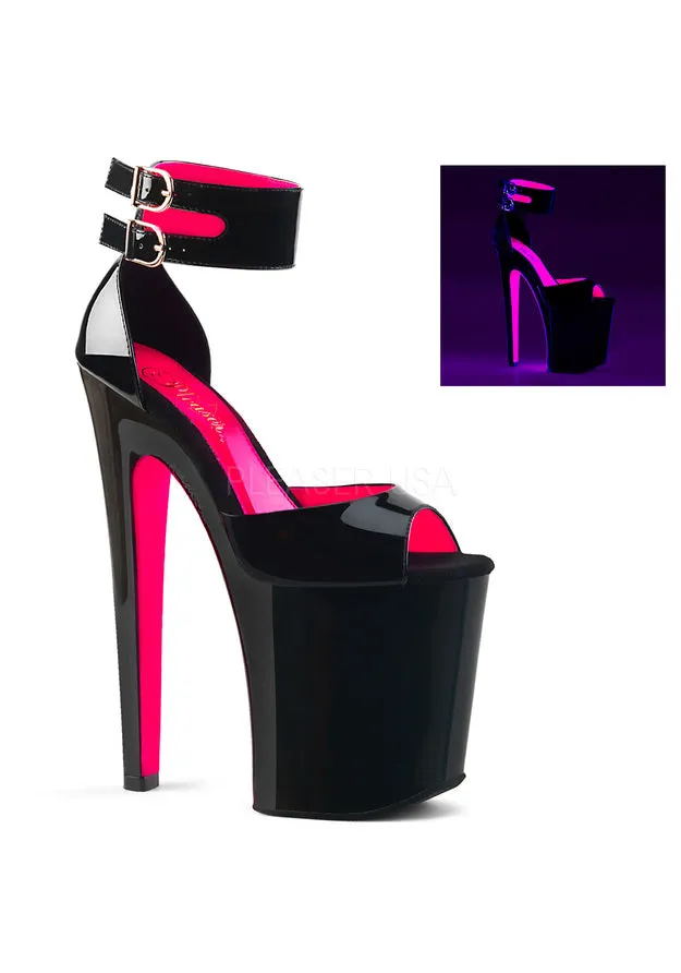 8" Heel, 4" PF d' Orsay Sandal w/ Ankle Cuff