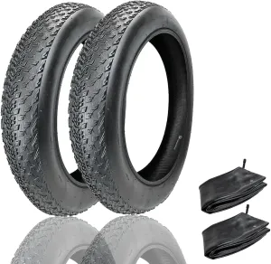98-406/20x4 E-Bike Fat Tire with Tube, High-Performance 20inch Fat Tire for MTB and Ebikes, All-Terrain Directional Tread, Superior Density for Street & Trail Adventures, 2 Pack, 30PSI
