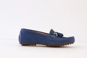 AEROBICS - 8227.011 FLAT SLIP-ON MOCCASIN SHOE - BLUE NUBUCK