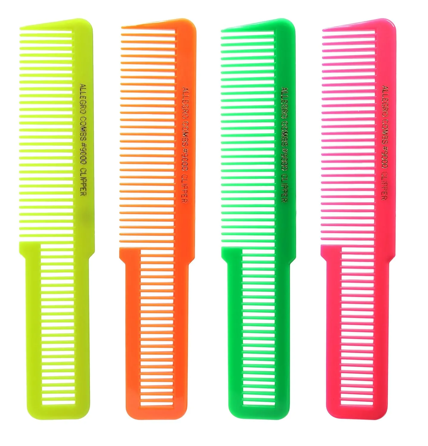 Allegro Combs 9000 Clipper Cutting Blending Fading Combs - Neon Mix 6 Pk.