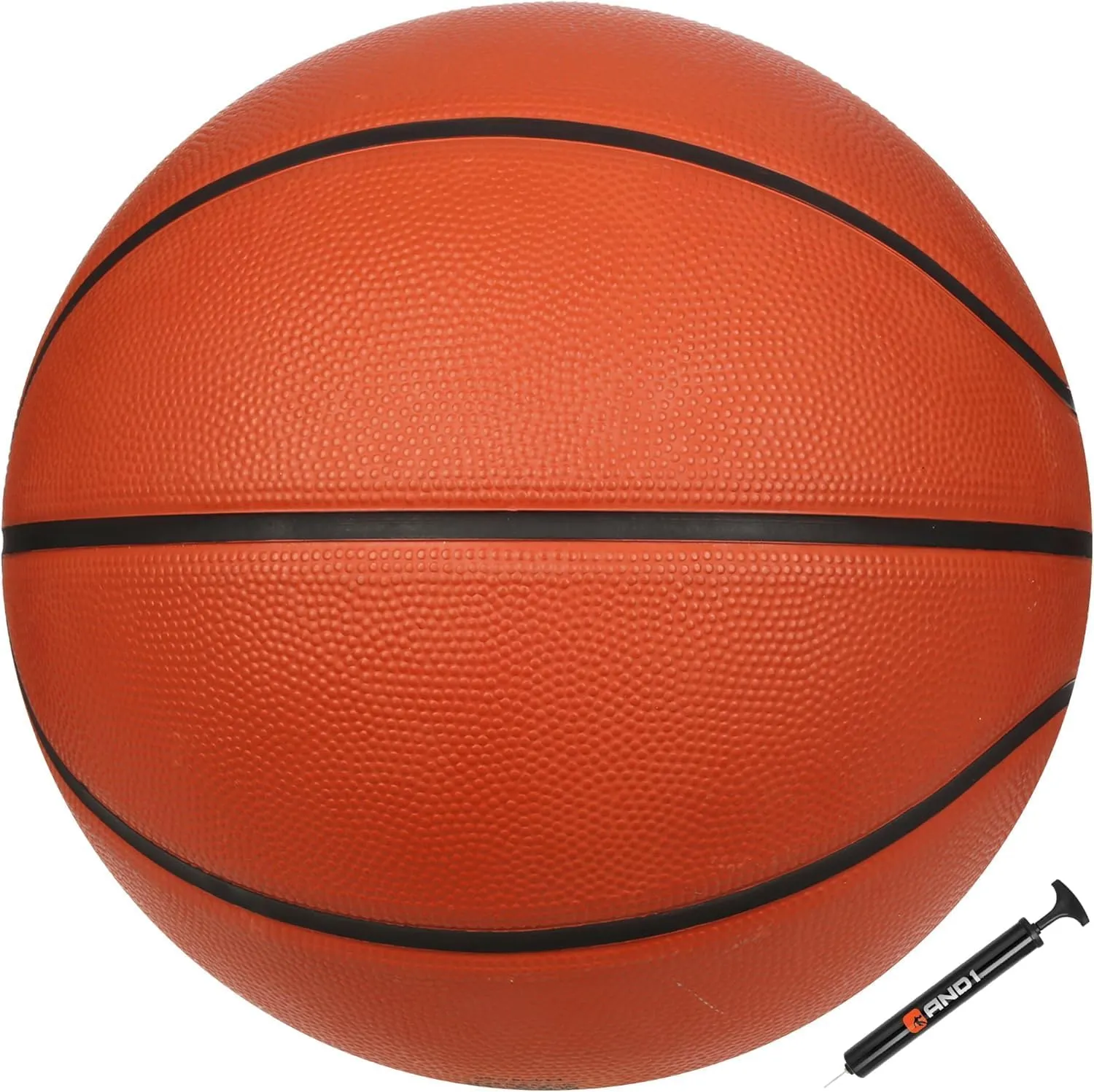 AND1 Xcelerate Rubber Basketball: Official Regulation Size 7 (29.5") - Deep Channel Construction Streetball, Made for Indoor Outdoor