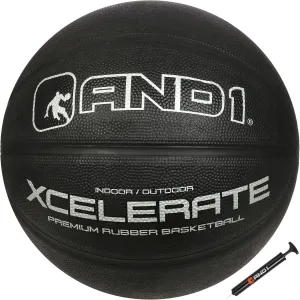AND1 Xcelerate Rubber Basketball: Official Regulation Size 7 (29.5") - Deep Channel Construction Streetball, Made for Indoor Outdoor