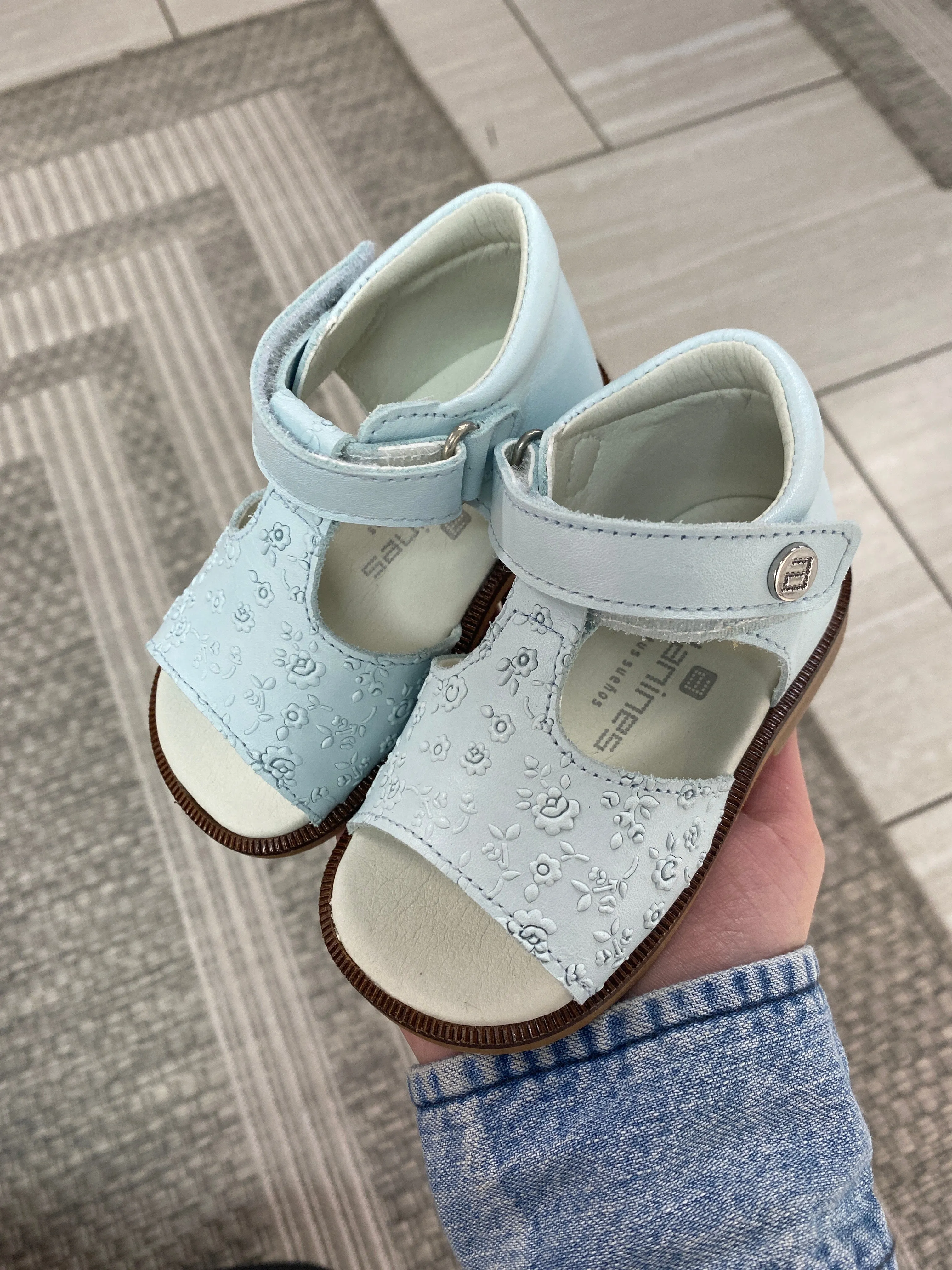 Andanines Sky Blue Flower Baby Sandal