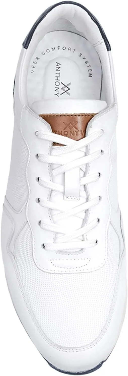 Anthony Veer West Leather Sneakers for Men | Retro-Raised Driving Sole for Equal Comfort & Style | Durable Rubber Outsole & Removable Leather Cushioned Footbed