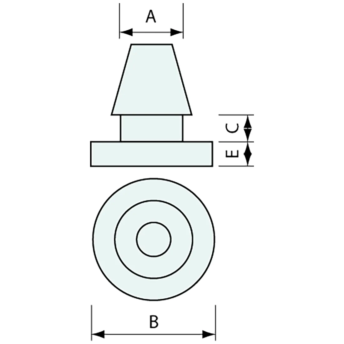 Anti Rattle Button and Foot Flat Rubber 10.8x3mm