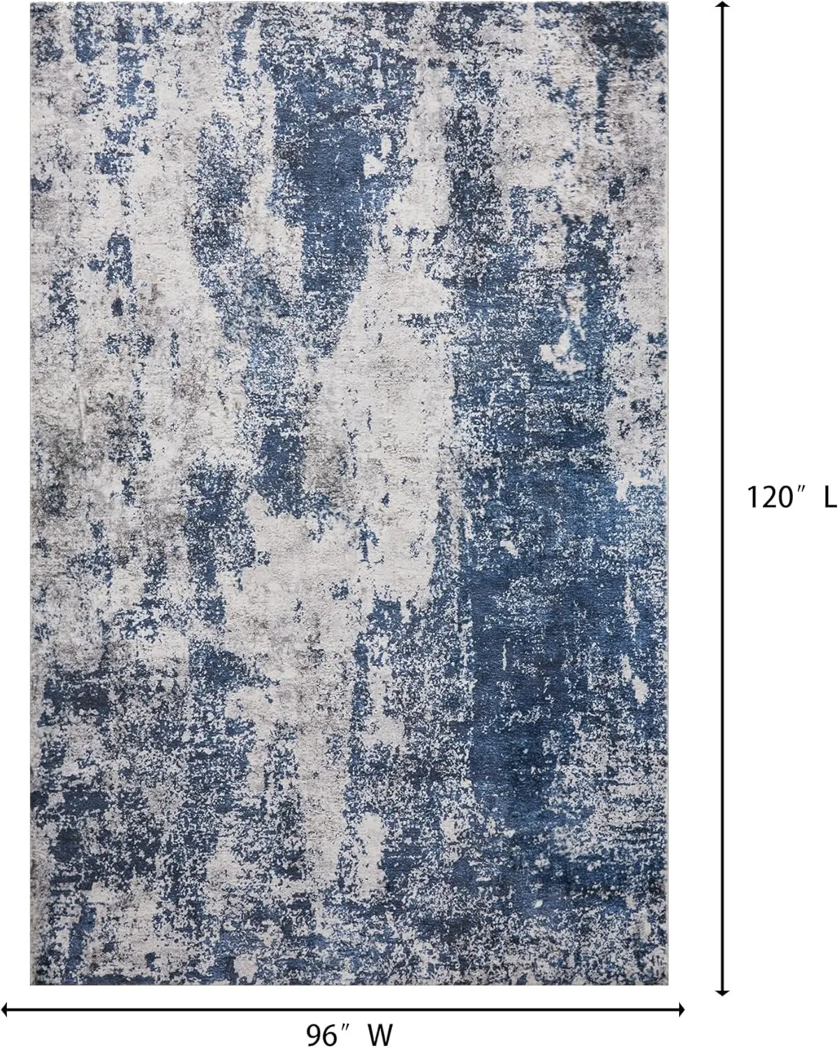 Area Rug Living Room Rugs: 8x10 Large Soft Indoor Carpet Modern Abstract Decor Rug with Non Slip Rubber Backing for Under Dining Table Nursery Home Office Bedroom Blue