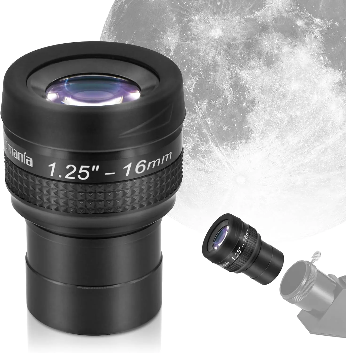Astromania Telescope Eyepiece Flat Field Eyepiece 16mm Fully Mutil Coated 1.25 inch Metal 65 Degree Ultra Wide Angle Telescope Accessory for Astronomy Telescope, Flat Image Field & Crystal Clear Image