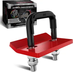 AUTMATCH Hitch Tightener Anti-Rattle Clamp, Heavy Duty Hitch Stabilizer for 1.25" and 2" Trailer Hitches, Rubber Isolator and Anti-Rust Double Coating Protective, Black & Red