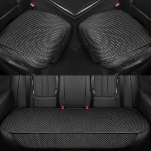 Auto Newer Breathable Universal Four Seasons Car Seat Covers, Luxury Include Front Car Seat Protector and RearCar Seat Cushion,Compatible with 95% Vehicles Fit for Cars Truck SUV (Black,3PCS)