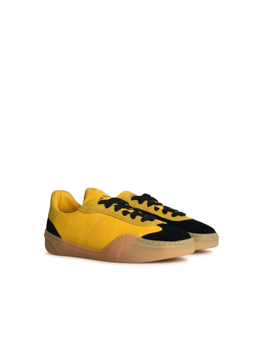 Bars' Yellow Leather Sneakers