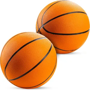 Bedwina Mini Basketballs - (2 or 4 Pack) - Rubber 7 Inch, Size 3 - Mini Hoop Outdoor Basketball Set for Small Hoops Indoor & Outdoor Pool Parties - Kids Birthday Gift, Arcade Games