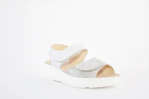 BELVIDA 81.008 VELCRO STRAP COMFORT SANDAL - SILVER COMBI