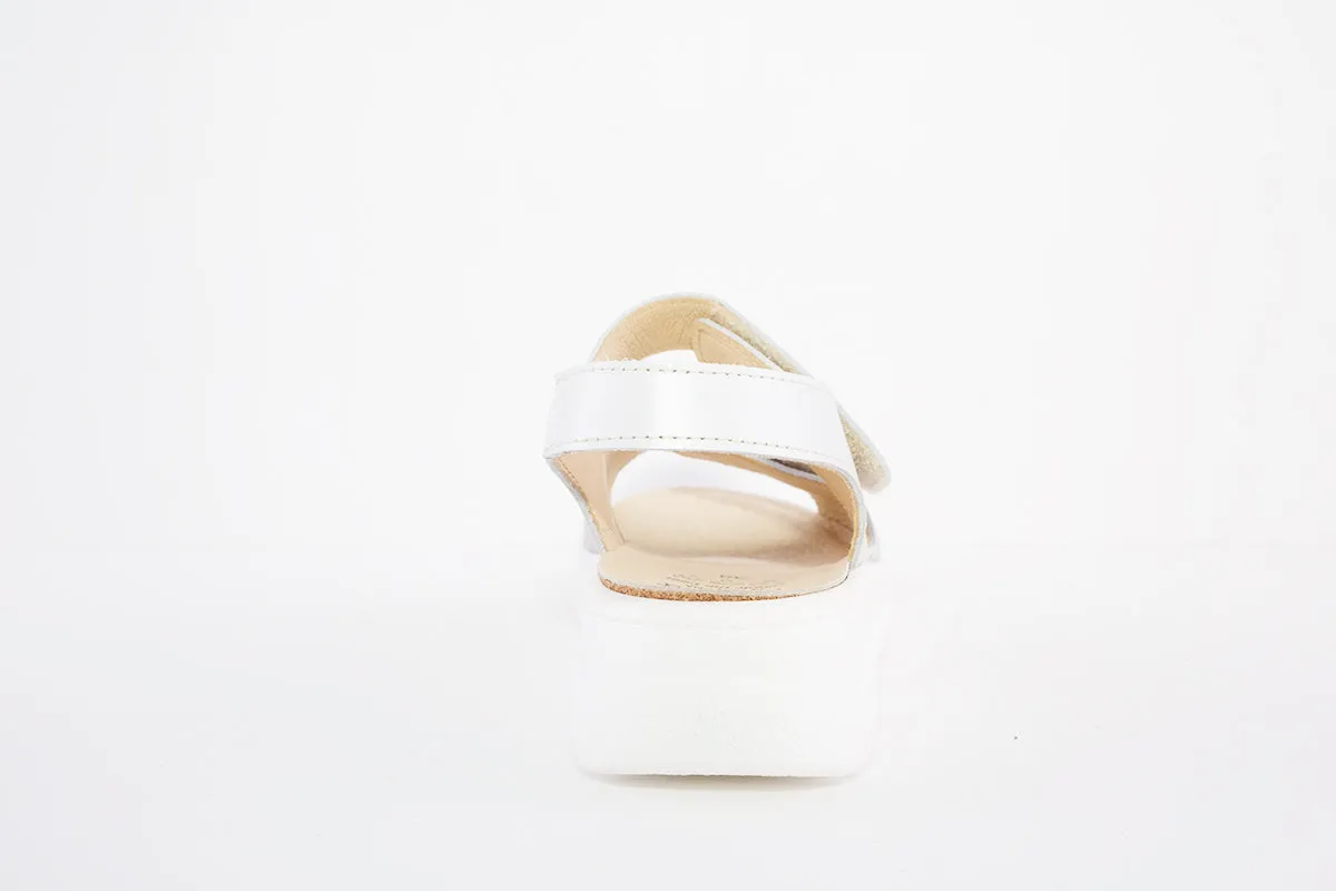 BELVIDA 81.008 VELCRO STRAP COMFORT SANDAL - SILVER COMBI