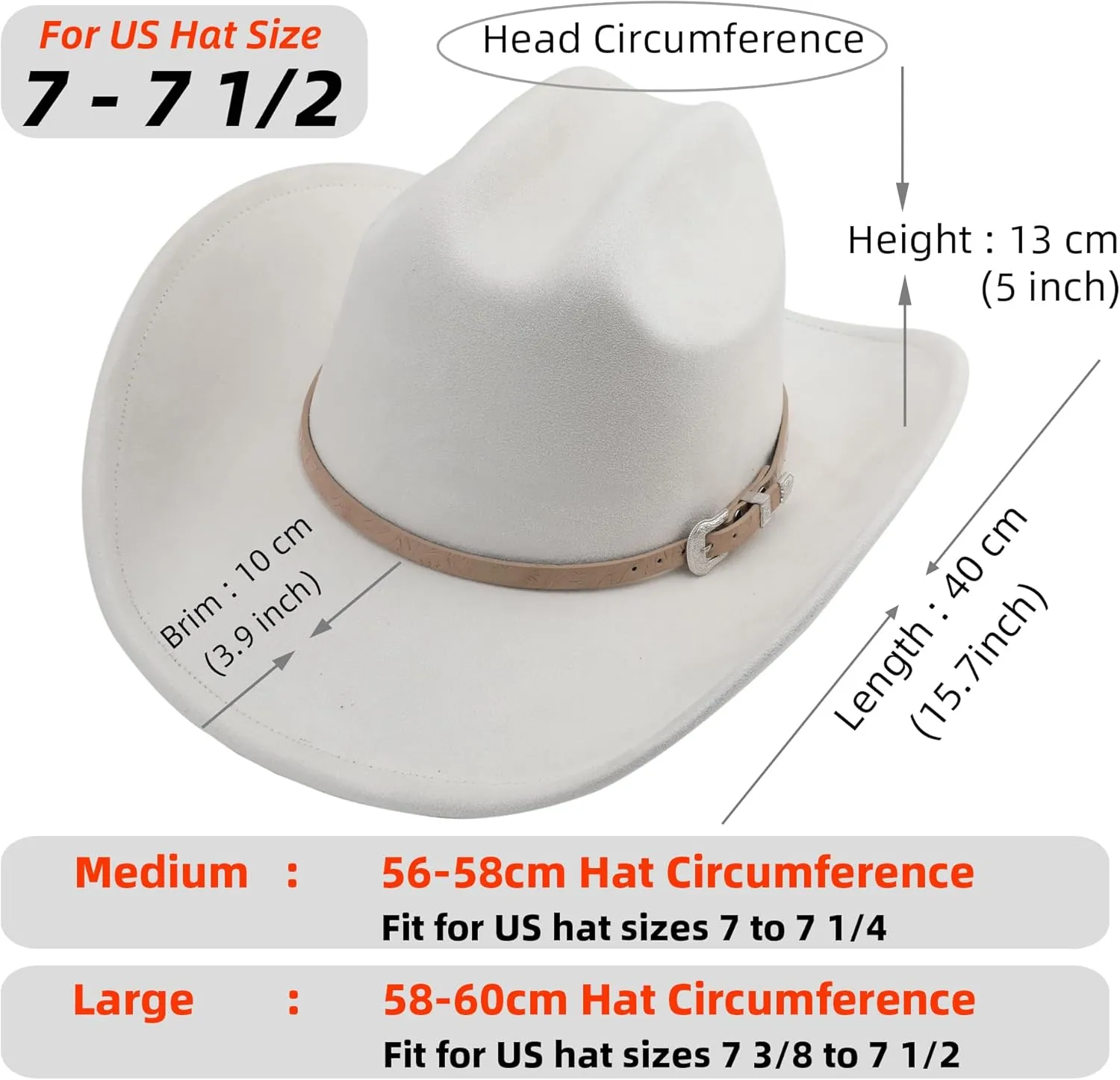 Big Cowboy Hat for Women Men Wide Brim Cowgirls Beach Cattleman Western Cowboys Hat
