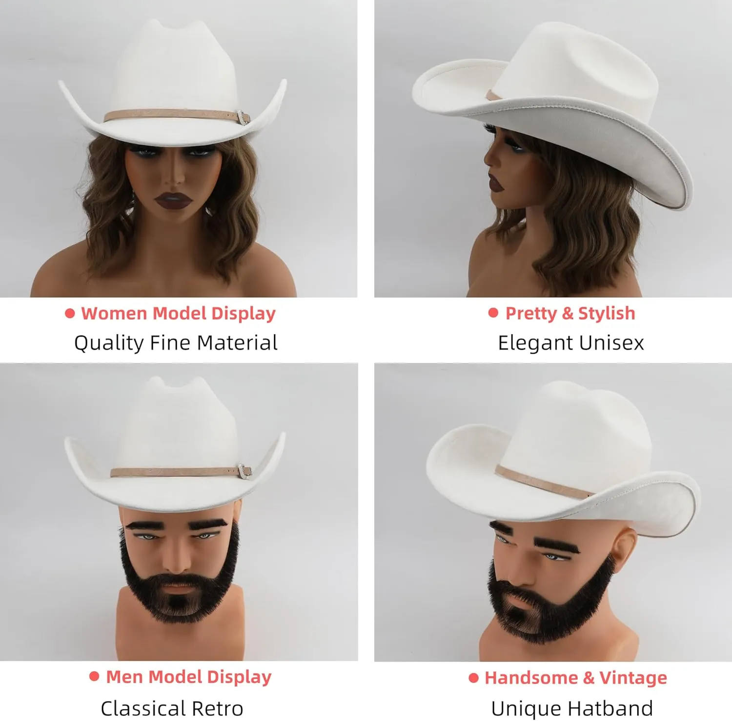 Big Cowboy Hat for Women Men Wide Brim Cowgirls Beach Cattleman Western Cowboys Hat