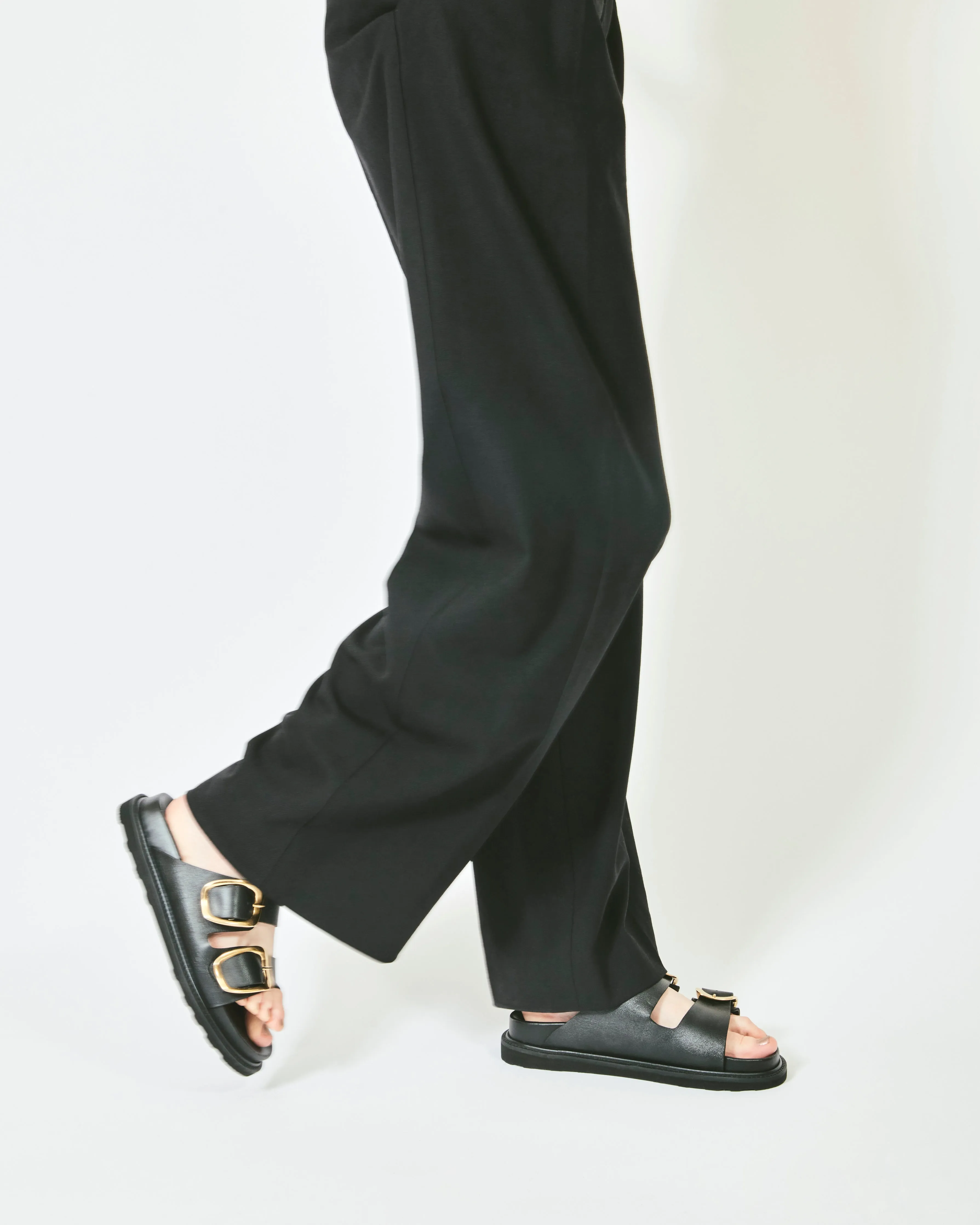 BIG DOUBLE BUCKLE SANDALS ECRU