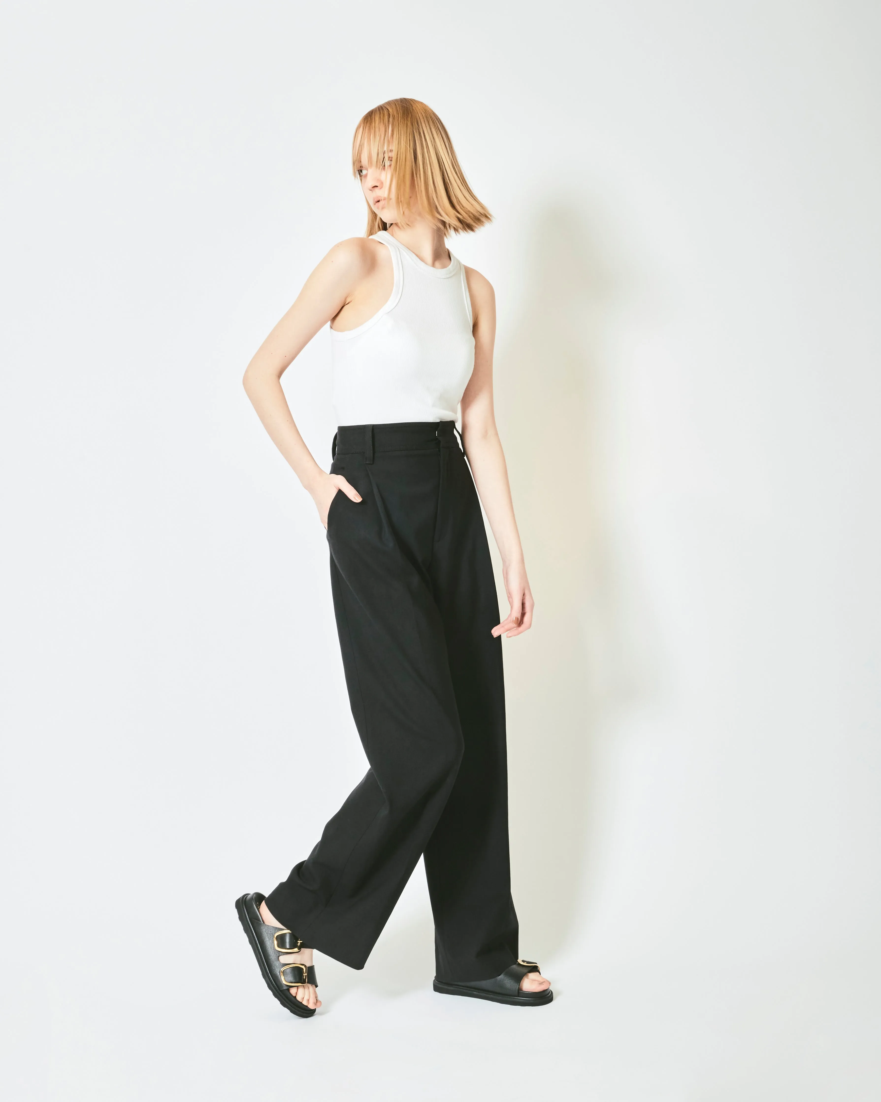 BIG DOUBLE BUCKLE SANDALS ECRU