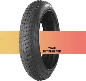 Bike Fat Tire 100-406/20x4.0 | 20x4.0 Electric Bike Tire | 20" Fat Tires All-Terrain Tires Mountain Bike Tires | E Bike Fat Tires 20 x 4 Inch with Arrow Tread for Increased Contact Area | 30 PSI