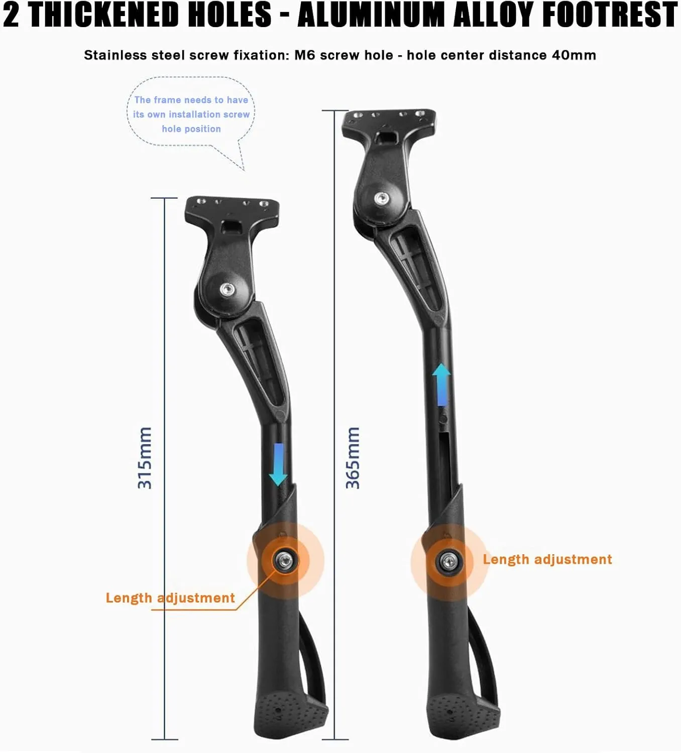 Bike Kickstand for Cervelo Caledonia, Aluminum Adjustable Kickstand Foot Side Stand Suppor Rear Side Bicycle Stand with Non-Slip Rubber Foot,B