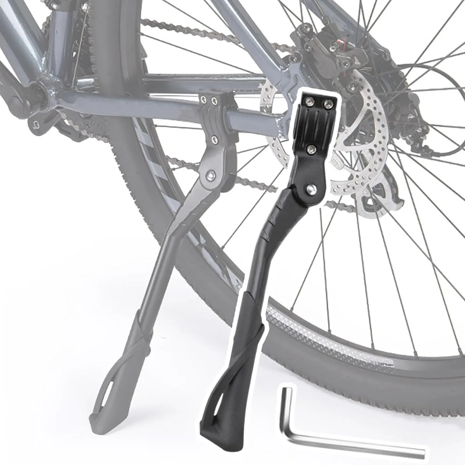 Bike Kickstand for Haibike SDURO FullSeven 7.0, Aluminum Adjustable Kickstand Foot Side Stand Suppor Rear Side Bicycle Stand with Non-Slip Rubber Foot,A