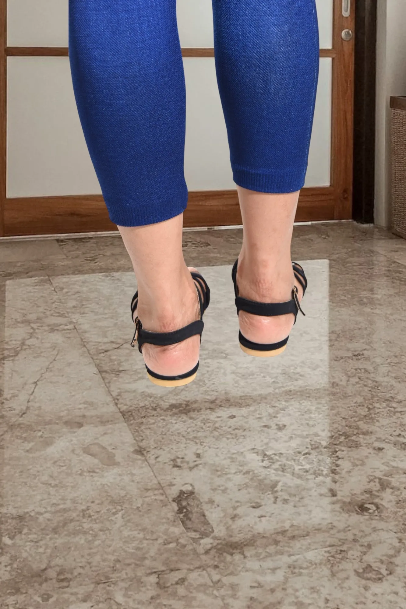 Black Buckle Sandal