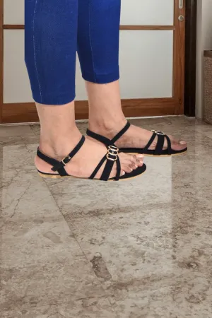 Black Buckle Sandal
