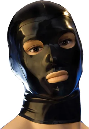 Black Latex Hood Masks,Full Face Latex Mask for Men Women Catsuit,Novelty Rubber Masks Cosplay Club Wear Party Costumes