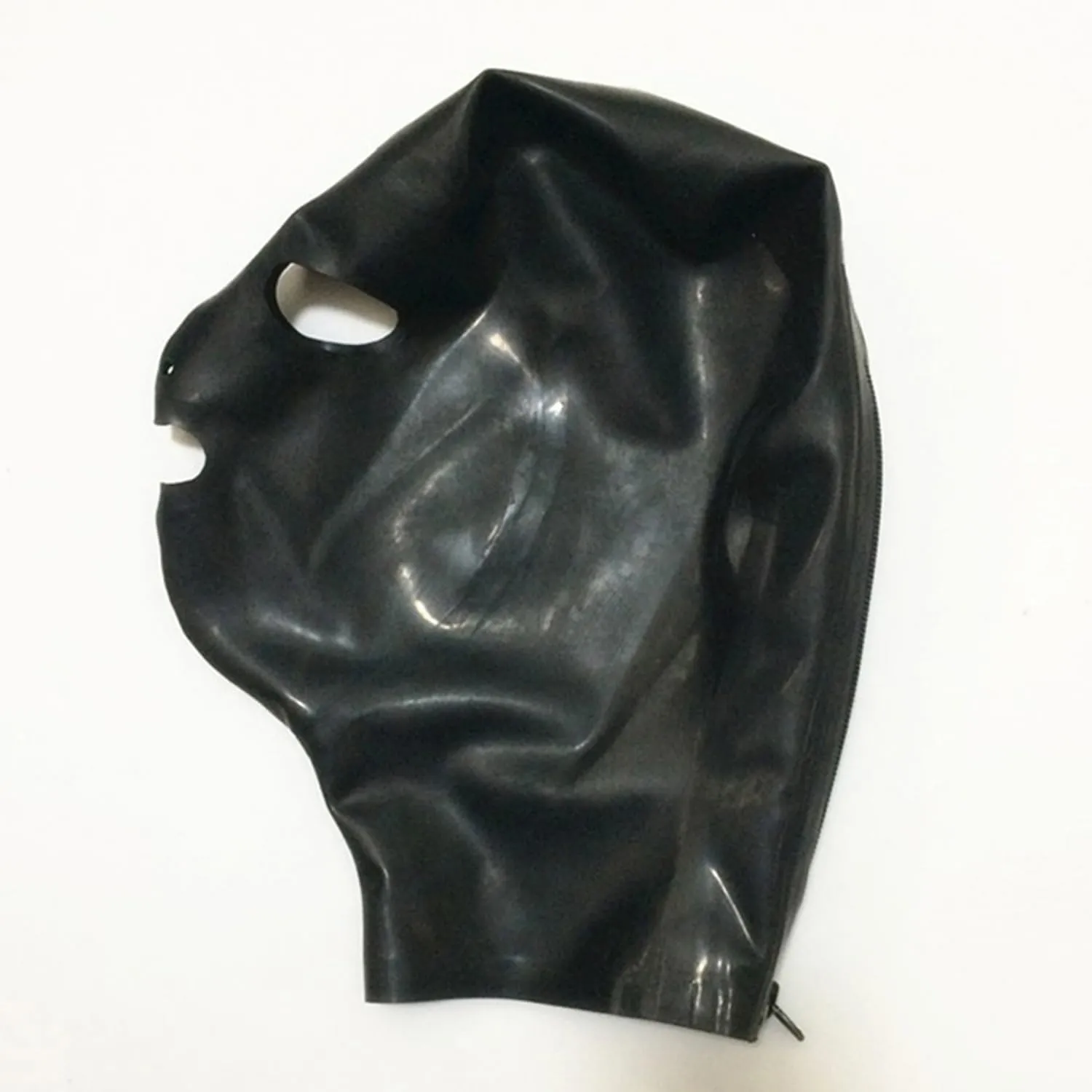 Black Latex Hood Masks,Full Face Latex Mask for Men Women Catsuit,Novelty Rubber Masks Cosplay Club Wear Party Costumes