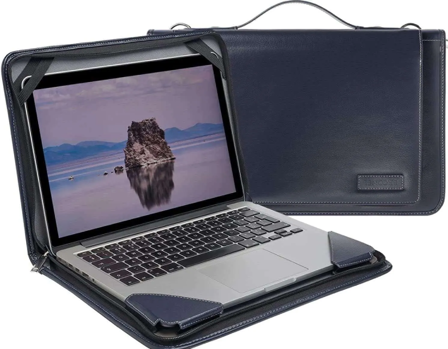 Blue Leather Laptop Messenger Case - Compatible with Odys Winbook 14