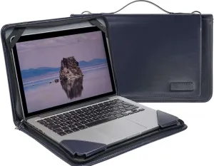 Blue Leather Laptop Messenger Case - Compatible with Odys Winbook 14