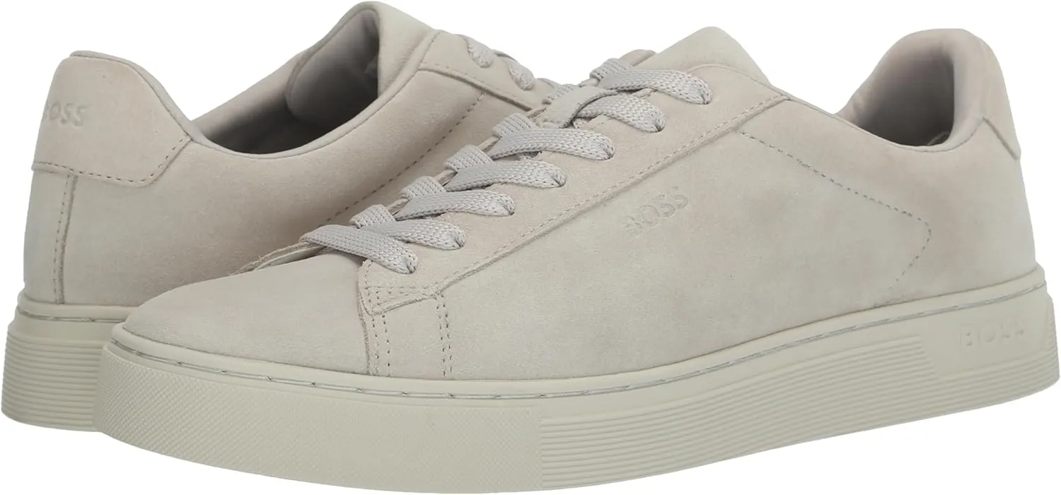 BOSS Men's Rhys Cupsole Suede Leather Sneaker