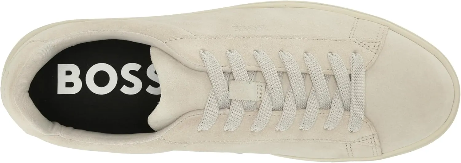 BOSS Men's Rhys Cupsole Suede Leather Sneaker