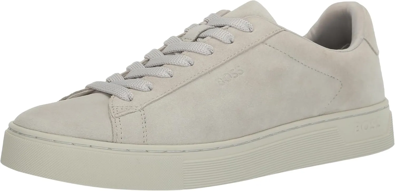 BOSS Men's Rhys Cupsole Suede Leather Sneaker