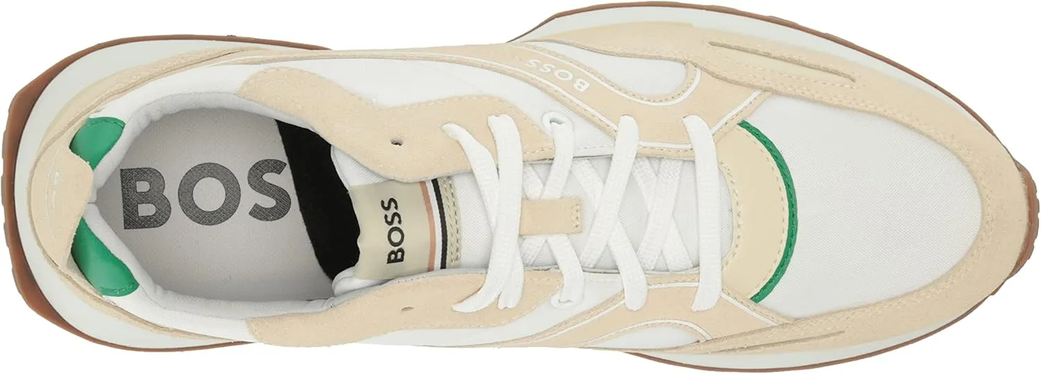 BOSS Men's Running Style Nylon with Suede Trim Sneakers